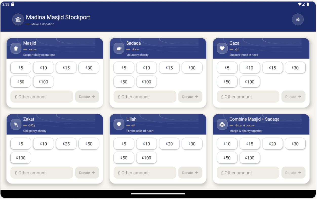 Masjid donation app